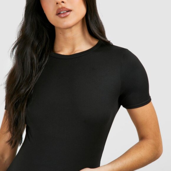 Boohoo Maternity Short Sleeve Supersoft Bodycon Maxi Dress size 12 Black - Picture 2 of 2